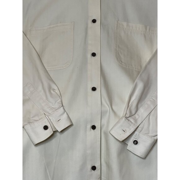 Marsh Landing Women White Long-Sleeve Shirt Button-Down Cotton Large Pockets - Picture 5 of 16